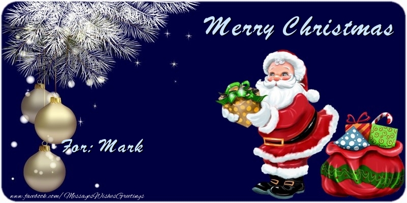 Greetings Cards for Christmas - Christmas Decoration & Christmas Tree & Gift Box & Santa Claus | Merry Christmas Mark