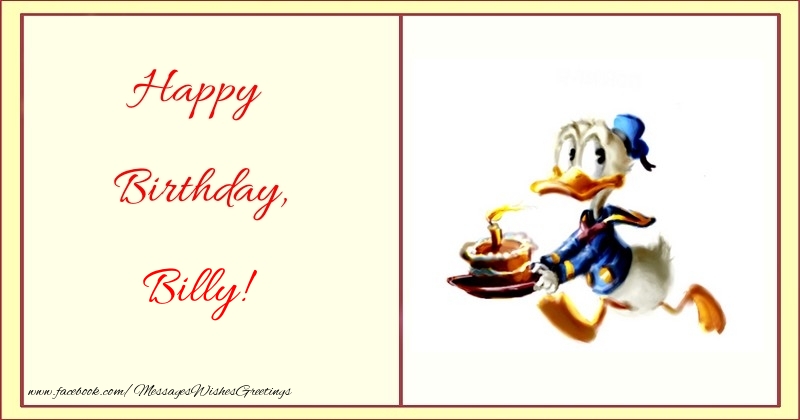 Greetings Cards for kids - Happy Birthday, Billy