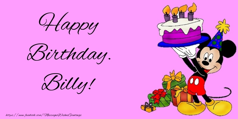 Greetings Cards for kids - Animation & Cake | Happy Birthday. Billy