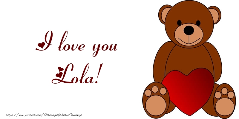  Greetings Cards for Love - Bear & Hearts | I love you Lola!