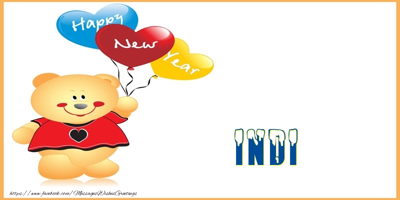 Greetings Cards for New Year - Happy New Year Indi!