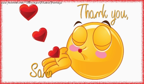 Greetings Cards Thank you - Emoji & Hearts | Thank you, Sam